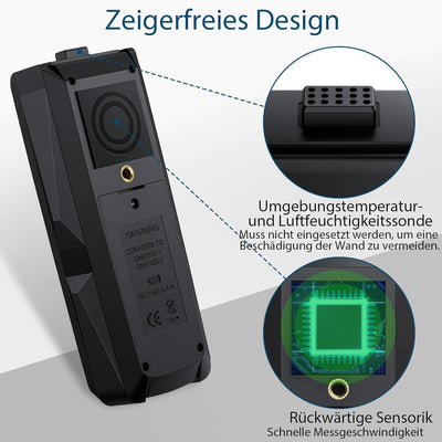 ALLmeter Nadelloser Holzfeuchtemessgerät Feuchtigkeitsmessgerät mit Temperatur-/Feuchtigkeitssonde 2