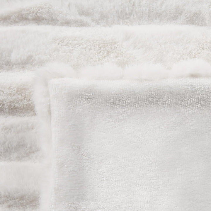 Klassische Kuscheldecke weiss Shaggy Acryl / Polyester Felloptik 150x200 cm Abteh