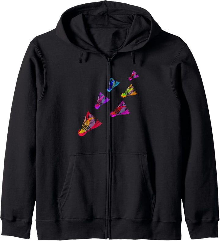 Buntes Badminton-Federball-Sport-T-Shirt Kapuzenjacke