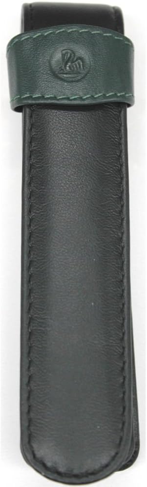 Pelikan 923524 Schreibgeräte-Etui Leder TG 12 Stiftablagen, 1 Stück TG12 Schwarz-grün, TG12 Schwarz-