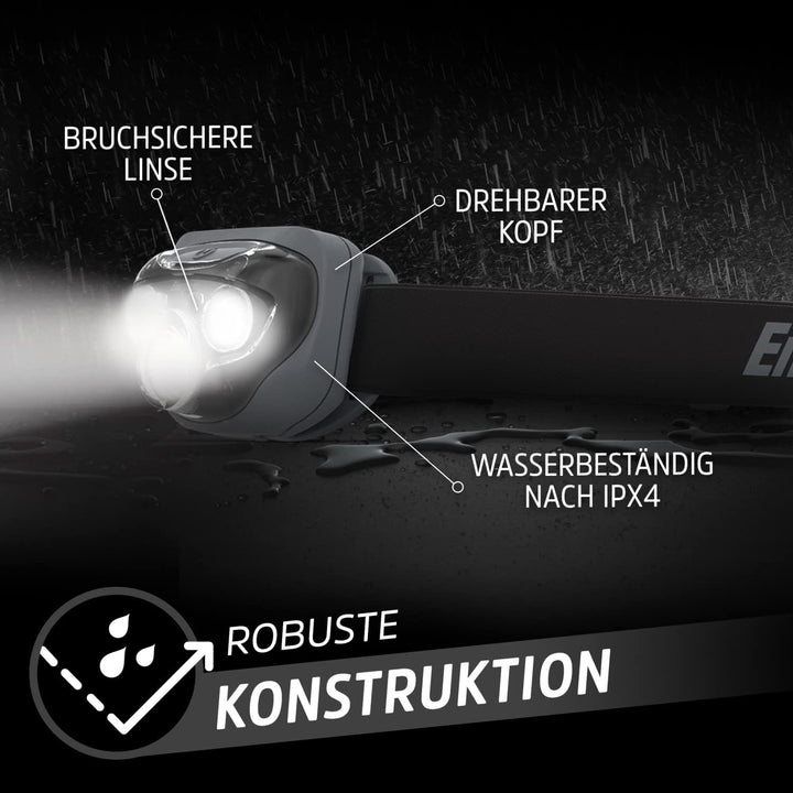 Energizer Stirnlampe LED, Vision HD Plus, Superhelle Kopflampe für Camping, Outdoor und Wandern, Bat