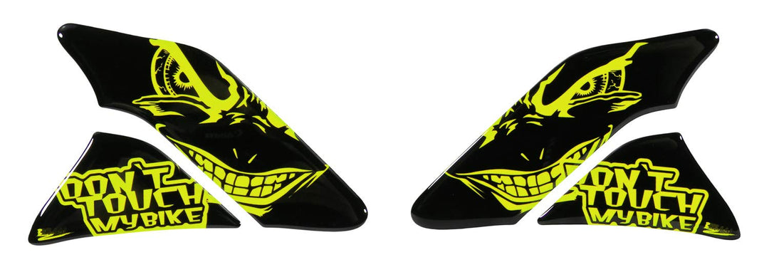 BIKE-label 800620 Seitentank Pad böse Augen Evil Eyes Dont Touch My Bike neon gelb