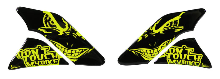BIKE-label 800620 Seitentank Pad böse Augen Evil Eyes Dont Touch My Bike neon gelb