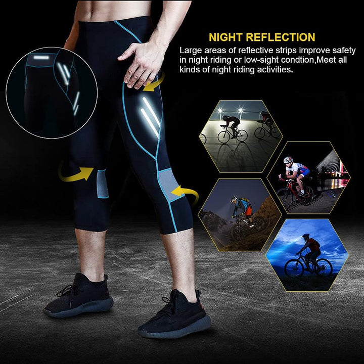MEETWEE Herren 3/4 Radhose Fahrradhose, Kompression Radlerhose Leggings Radsport Hose für Männer Ela