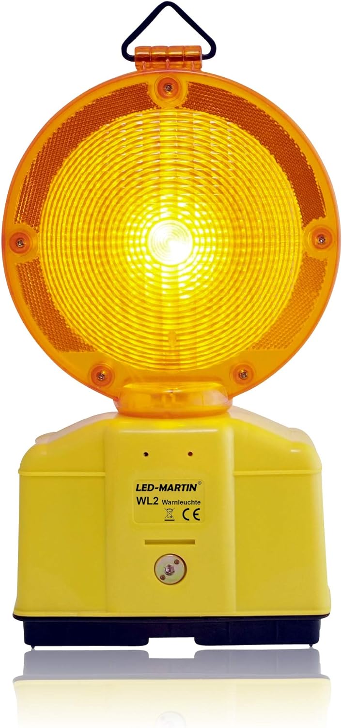 LED-MARTIN® 2er Sparset Warnleuchte - gelb - automatische TAG/Nachtschaltung - Blinklicht - Warnleuc