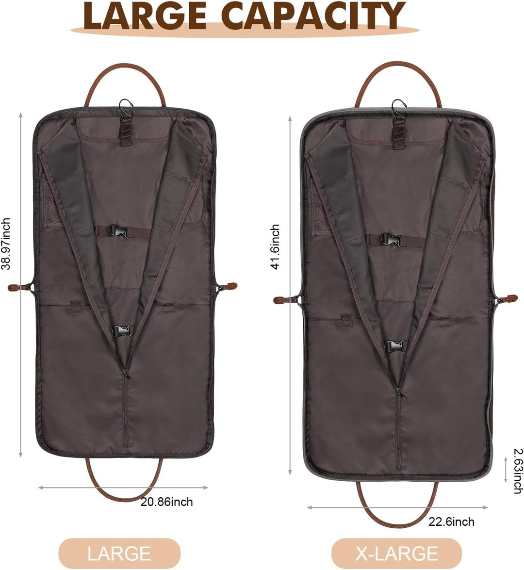 S-ZONE Herren Kleidersack Anzugtasche Canvas Kleidertasche für Geschäftsreisen L Schwarz, L Schwarz