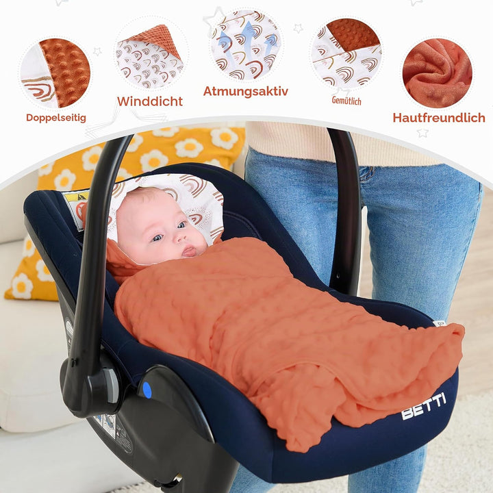Miracle Baby Einschlagdecke Babyschale Sommer Baumwolle Reversible Decke Universal Kuscheldecke 90x9