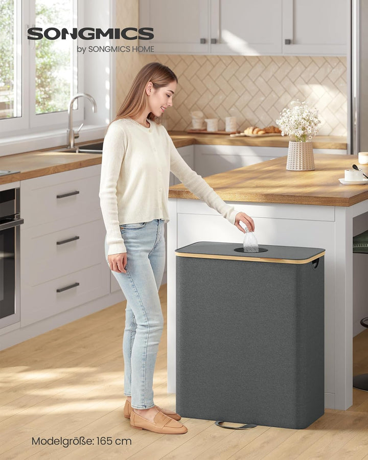 SONGMICS Pfandflaschen-Sammelbehälter, 135 L Pfandflaschen-Behälter, Flaschensammler Leergut, Recycl
