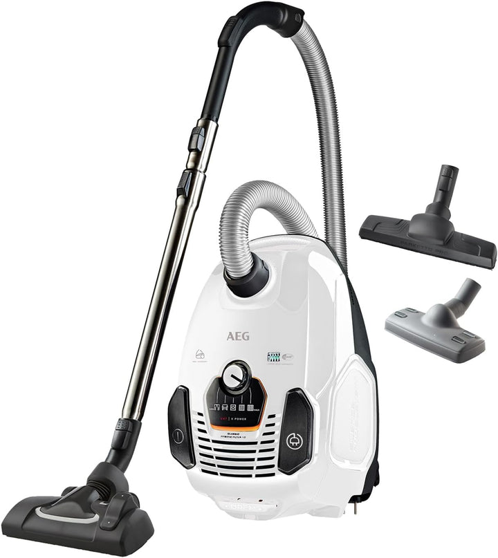 AEG VX7-2-IW-S Staubsauger / 360° drehbare Softräder / nur 69 db(A) / inkl. Zusatzdüsen / Ergo-Handg