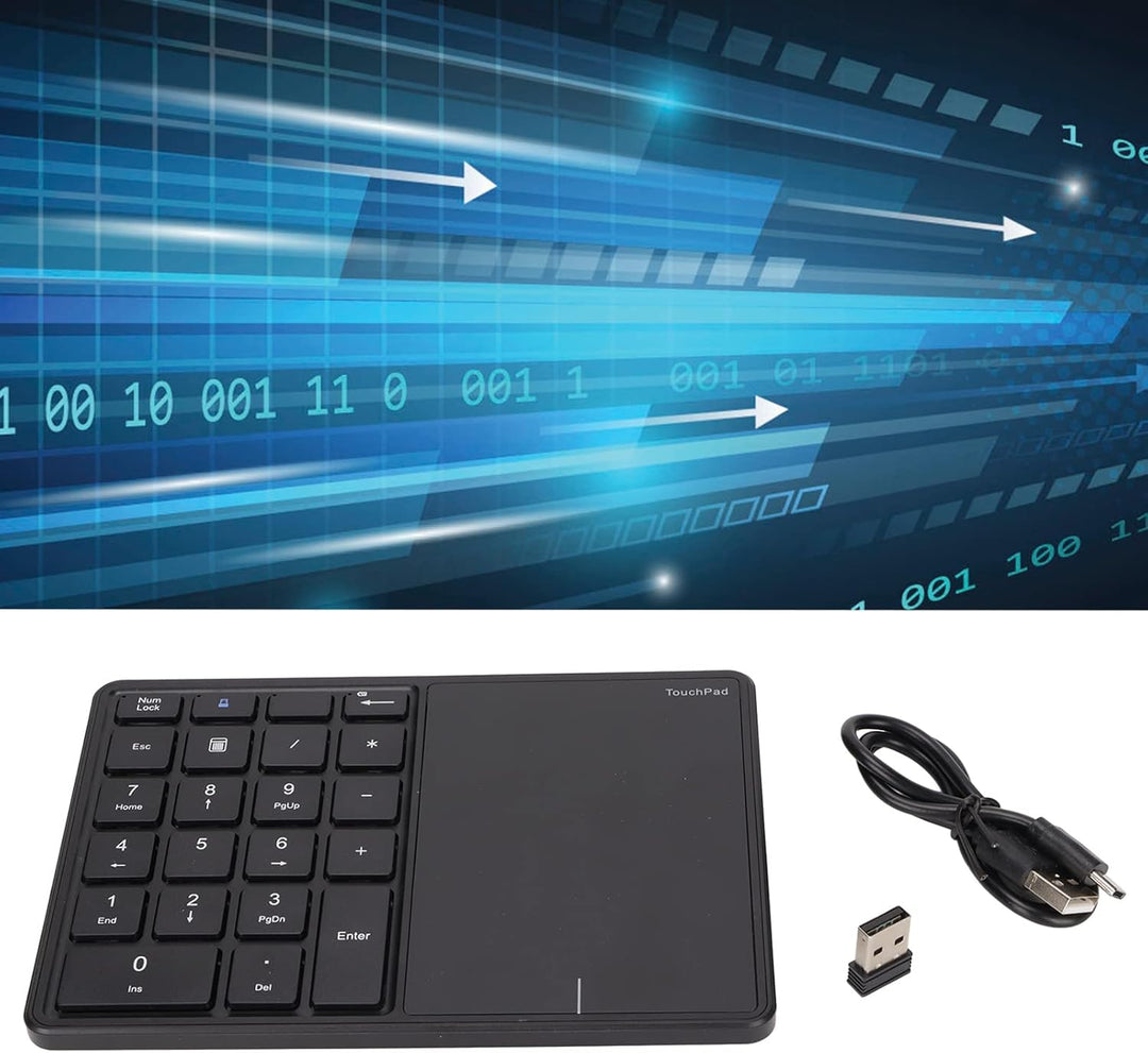 Kabelloser Nummernblock mit Touchpad, Bluetooth-Nummernblock für Laptop, 22 Tasten Wireless BT Dual