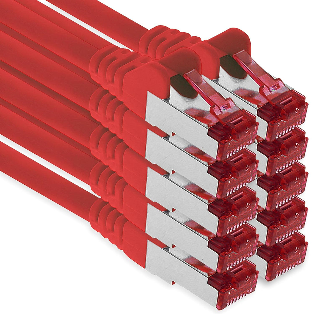 1aTTack.de - 10x 5m CAT6 Patchkabel S/FTP PIMF Schirmung CAT.6 RJ45 Netzwerkkabel Ethernetkabel DSL