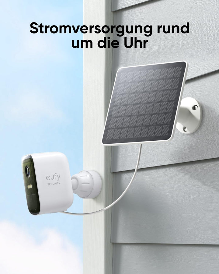 eufy Security Solarpanel (3W) Kompatibel mit eufyCam, Kontinuierliche Stromversorgung, IP65 wetterfe