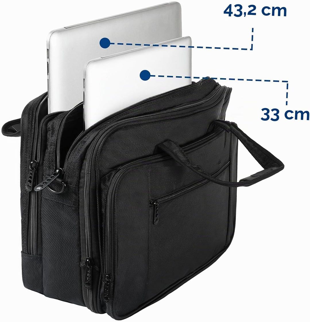 Mancro Aktentasche Herren Damen, 17 Zoll Business Laptoptasche Gross, wasserdichte Umhängetasche Mes