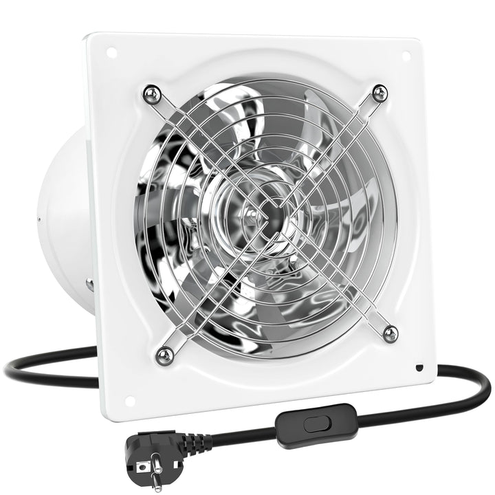 HG Power Abluftventilator 150mm Badlüfter Leiser 525m³/h mit Rücklaufklappe Leistungsstarke Metall W