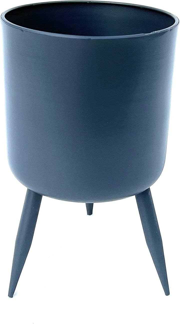 DanDiBo Blumentopf mit Füssen Pflanztopf Blumenkübel mit Beinen Metall Grau 3er Set 96260 Modern Pfl
