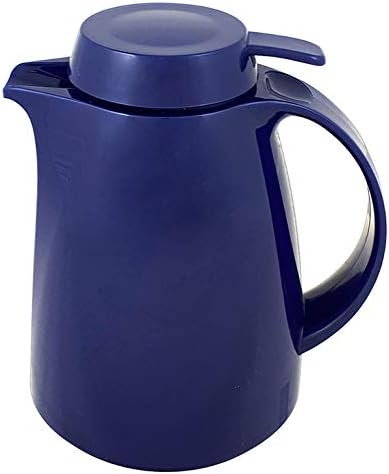 Helios Servitherm Thermoskanne Dunkelblau 0,3L – 6h Heiss - Hält Getränke heiss & kalt – Einhandbedi