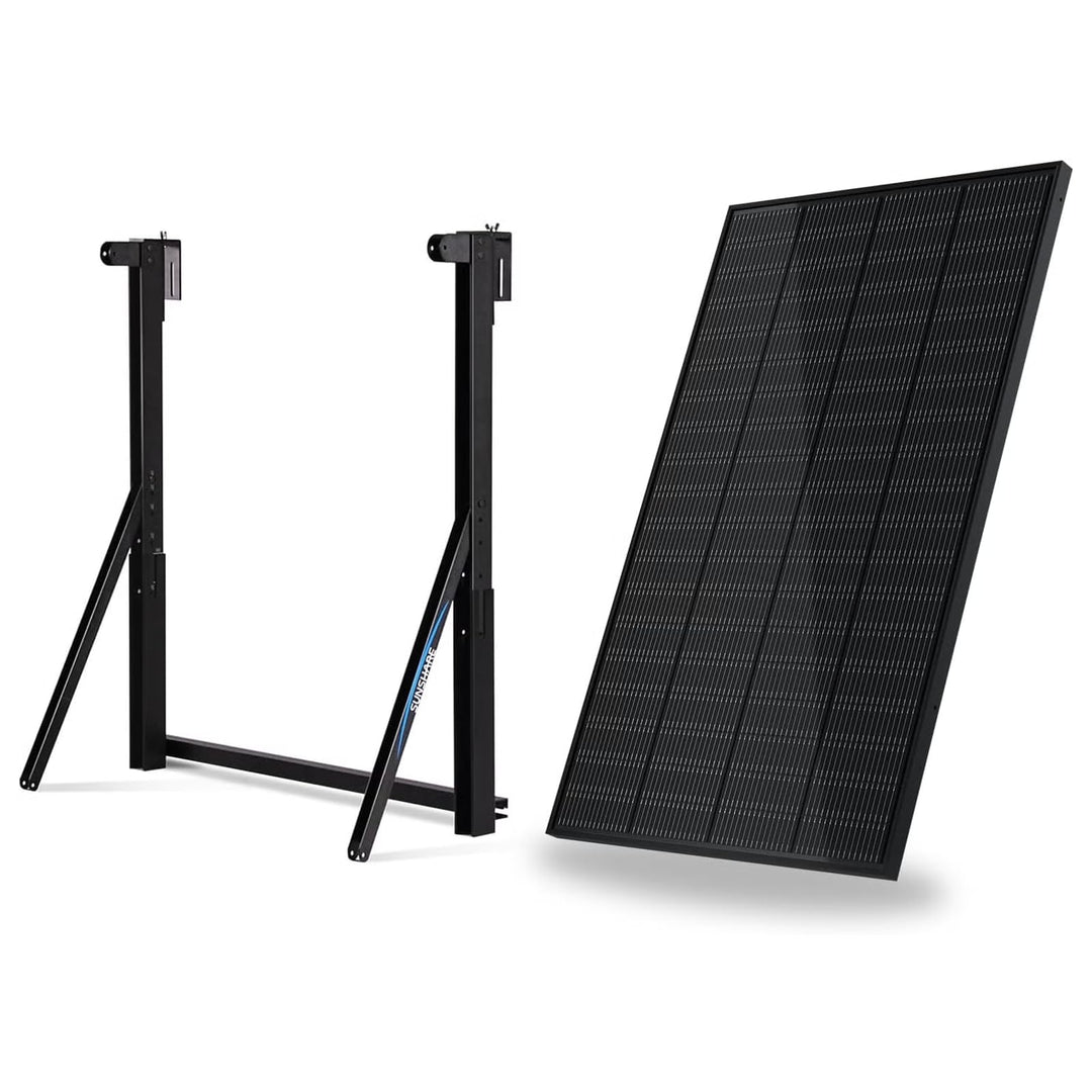 SUNSHARE RAY 200W Full Black Solarmodul inkl. Geländer-Halterung – TopCon N-Typ – 25% Wirkungsgrad –
