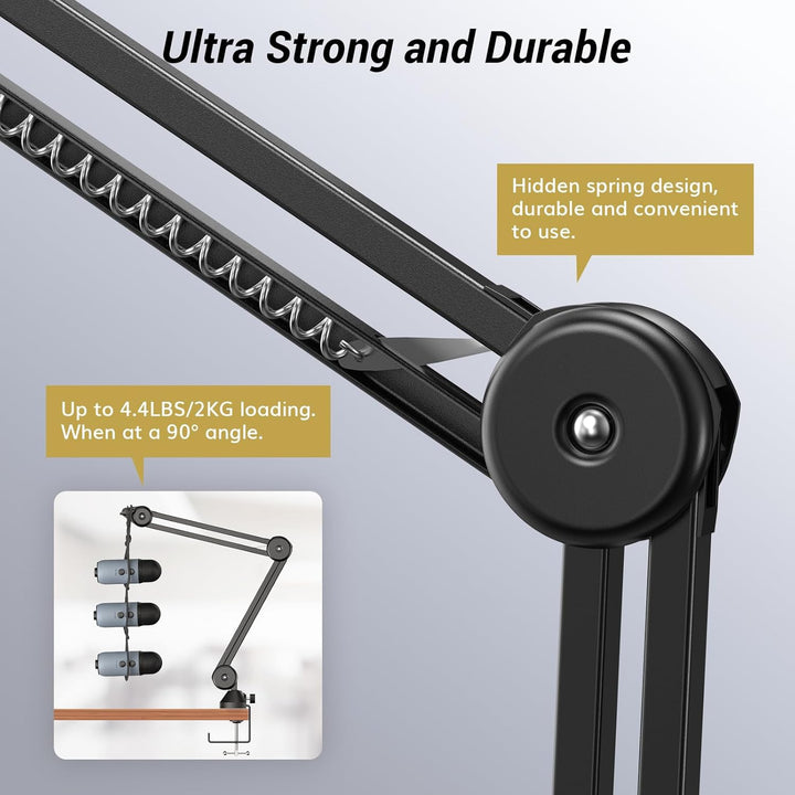 TONOR Mikrofonarm hoher Kompatibilität, Boom Arm, Mikrofon Ständer, einstellbarer Microphone Stand m