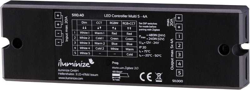 iluminize Zigbee 3.0 LED-Controller (5x 4A Universal), 5x 4a Universal