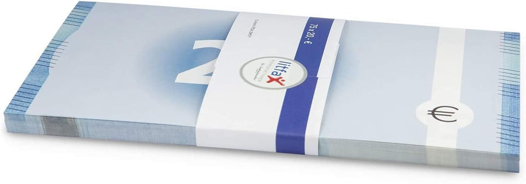 Litfax GmbH 20€ Euroschein/Euro-Geldscheine ca. 175 x 91 mm/banderoliert, je Pack. 75 Stück (3 PG) …