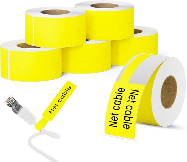 CLABEL 6 Rollen 25x78mm Thermo Gelb Etikettenband für Etikettendrucker Selbstklebend Klebeetiketten