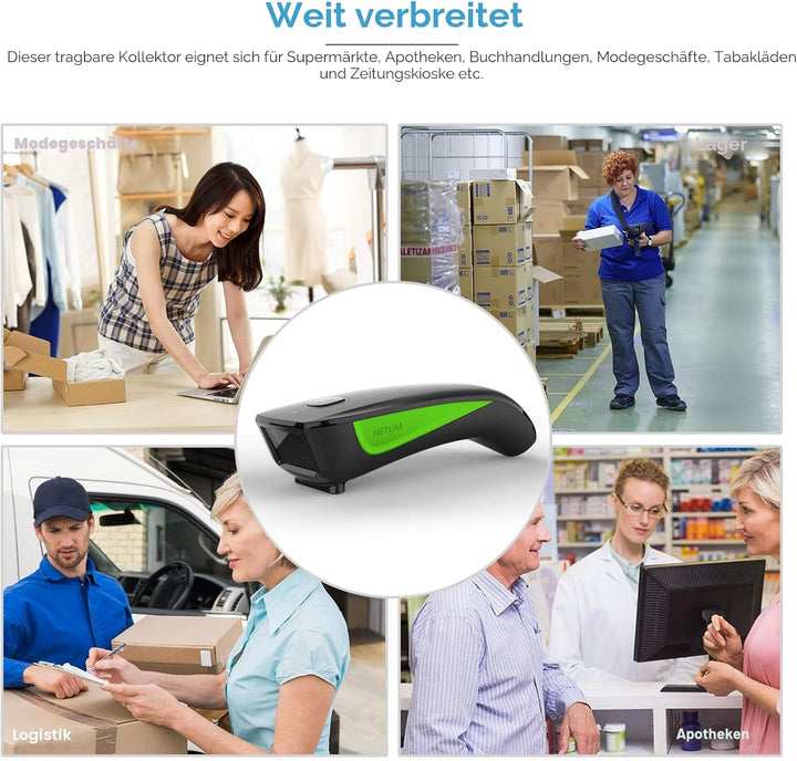 NETUM C740 Barcode-Scanner, kabellos, Bluetooth, Taschenscanner USB 1D für Inventar, Barcode-Leser f