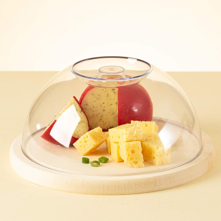tuuli Kitchen Käseglocke Käsebrett Käseplatte aus Holz Aufbewahrung von Käse Aufschnitt Kuchenbox