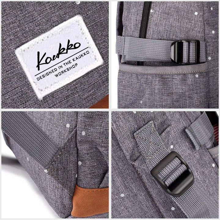 KAUKKO Schöner und durchdachter Rucksack mit 15 Zoll Laptopfach für Schule, Universität, 22 Liter （g