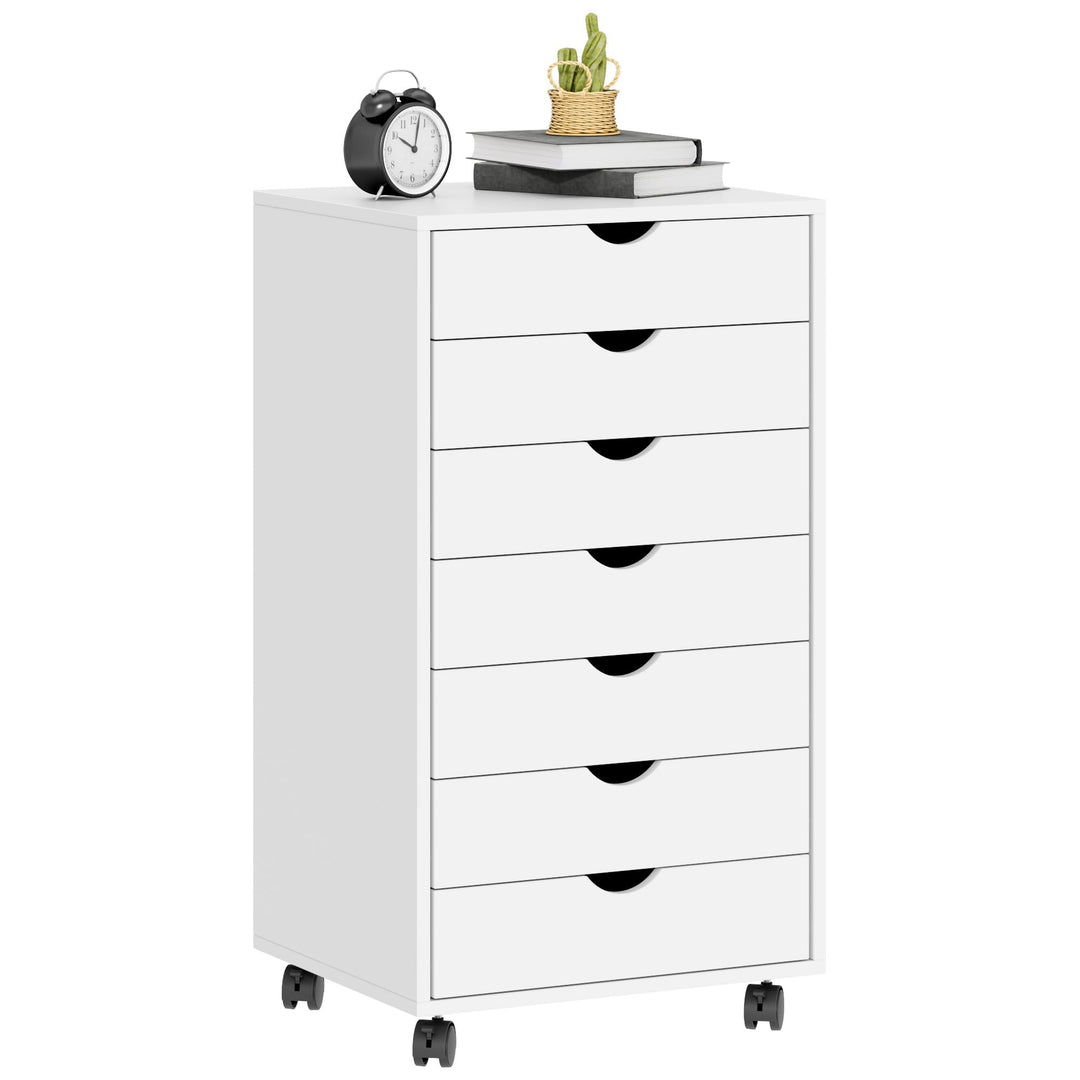 sogesfurniture Aktenschrank, Rollcontainer mit 7 Schubladen, Büroschrank, Schubladenschrank, Kommode