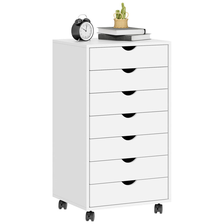 sogesfurniture Aktenschrank, Rollcontainer mit 7 Schubladen, Büroschrank, Schubladenschrank, Kommode
