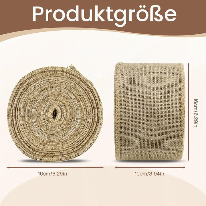 Juteband breit 10cm Jute-Wickelstreifen,20M Juteband Rolle für Pflanzen Frostschutz und Feuchtigkeit
