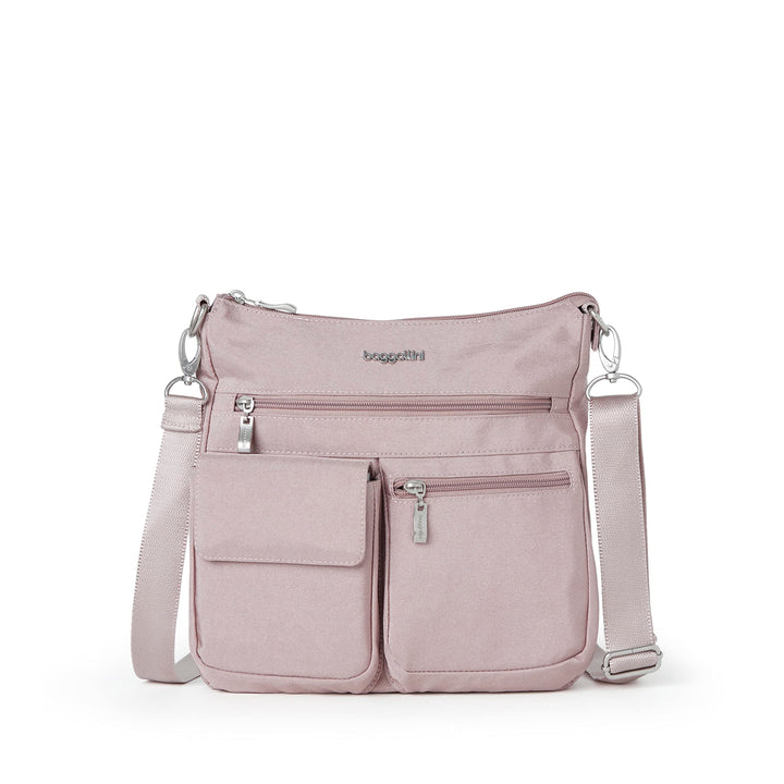 Baggallini Damen Modern Everywhere Slim Crossbody Blush Shimmer, Blush Shimmer