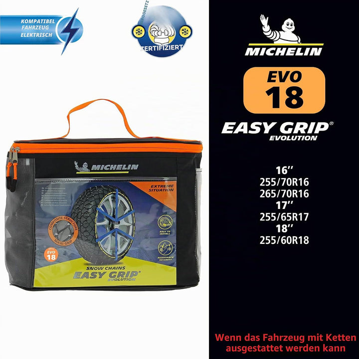 MICHELIN EASY GRIP EVOLUTION 18 Schneekette Auto Textilschneekette 2 Stück | Reifen Schneekette Ultr
