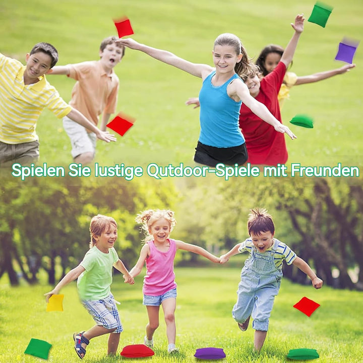 30 Stück Cornhole Säckchen, 7 x 7cm Cornhole Bean Bags, Dosenwerfen Nylon Sitzsäcke Werfen, Quadrati