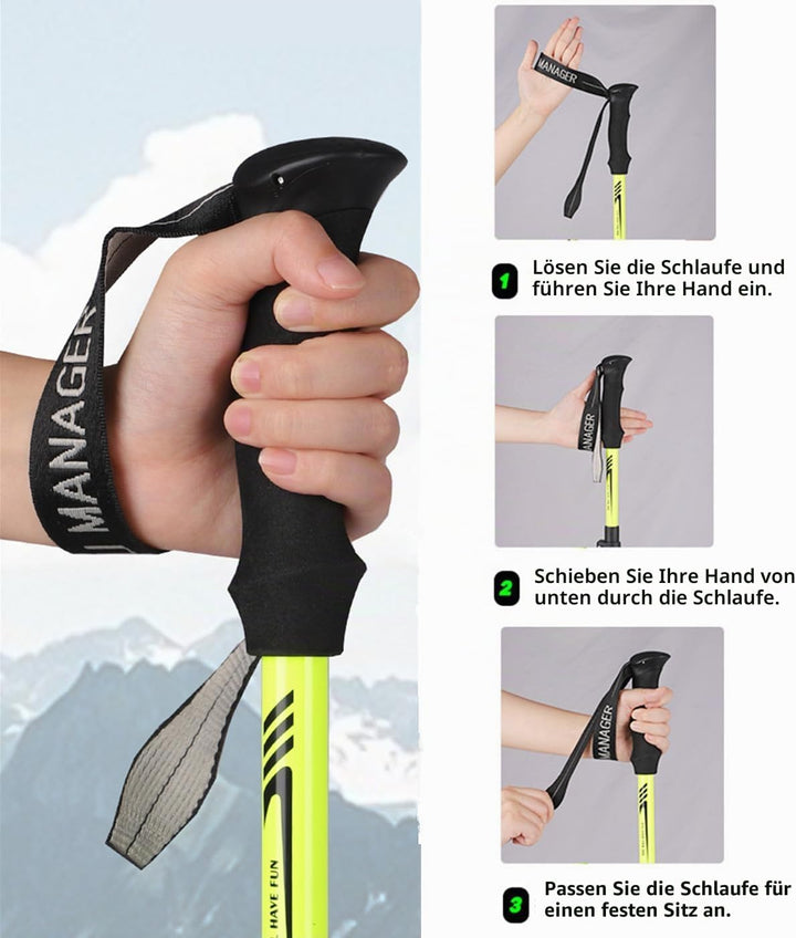 Wanderstöcke Trekkingstöcke Walking Stöcke 7075 Aluminium, Ultraleichte, Verstellbar, Faltbar Wander