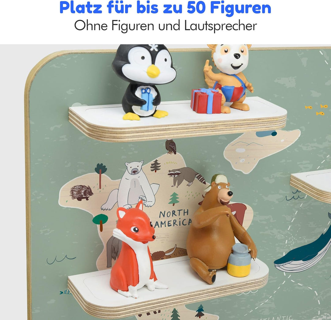 stadtecken Holzregal passend für Toniebox 2 I Geeignet für ca. 50 Tonies I Perfekte Aufbewahrung im