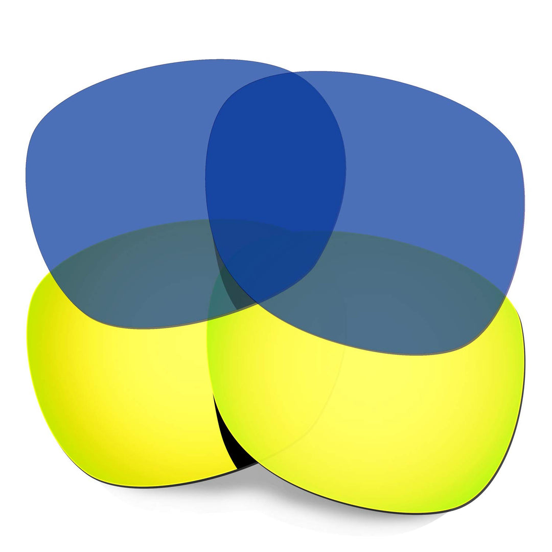 HKUCO Replacement Lenses For Oakley Garage Rock Gold/Transparent Blue Polarized