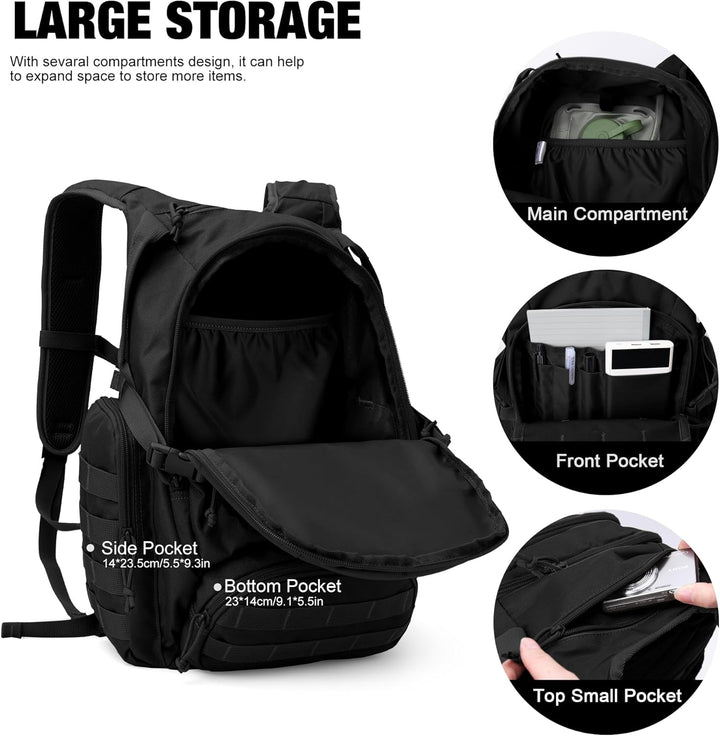 Mardingtop Taktischer Rucksack 25L Herren Militär Wander Trekking Schultasche Bundeswehr Survival Fa