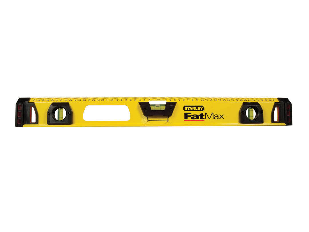 Stanley FatMax I-Profil Wasserwaage II (120 cm Länge, 2 vertikale Libellen/1 horizontale Libelle, Al