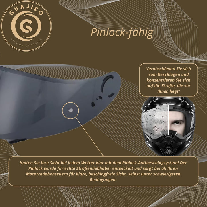 Guajiro – Visier kompatibel mit Shoei Gt Air – Gt Air 2 – Neotec – Opticson – Cns 1 | Polycarbonatsc