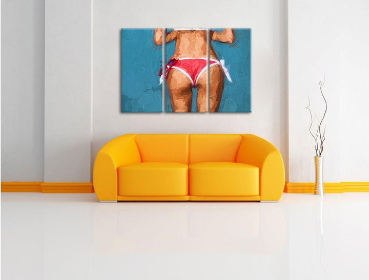 Pixxprint Sexy Po als Leinwandbild/Grösse: 3 Teilig (120x80) cm/Wandbild/Kunstdruck/fertig bespannt