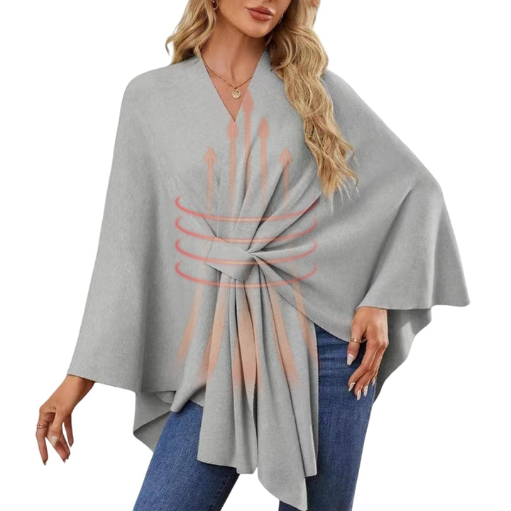 Damen Schal Wrap Poncho – offene Vorderseite, Cardigan, Schal, Wickelumhang, eleganter Schalumhang,