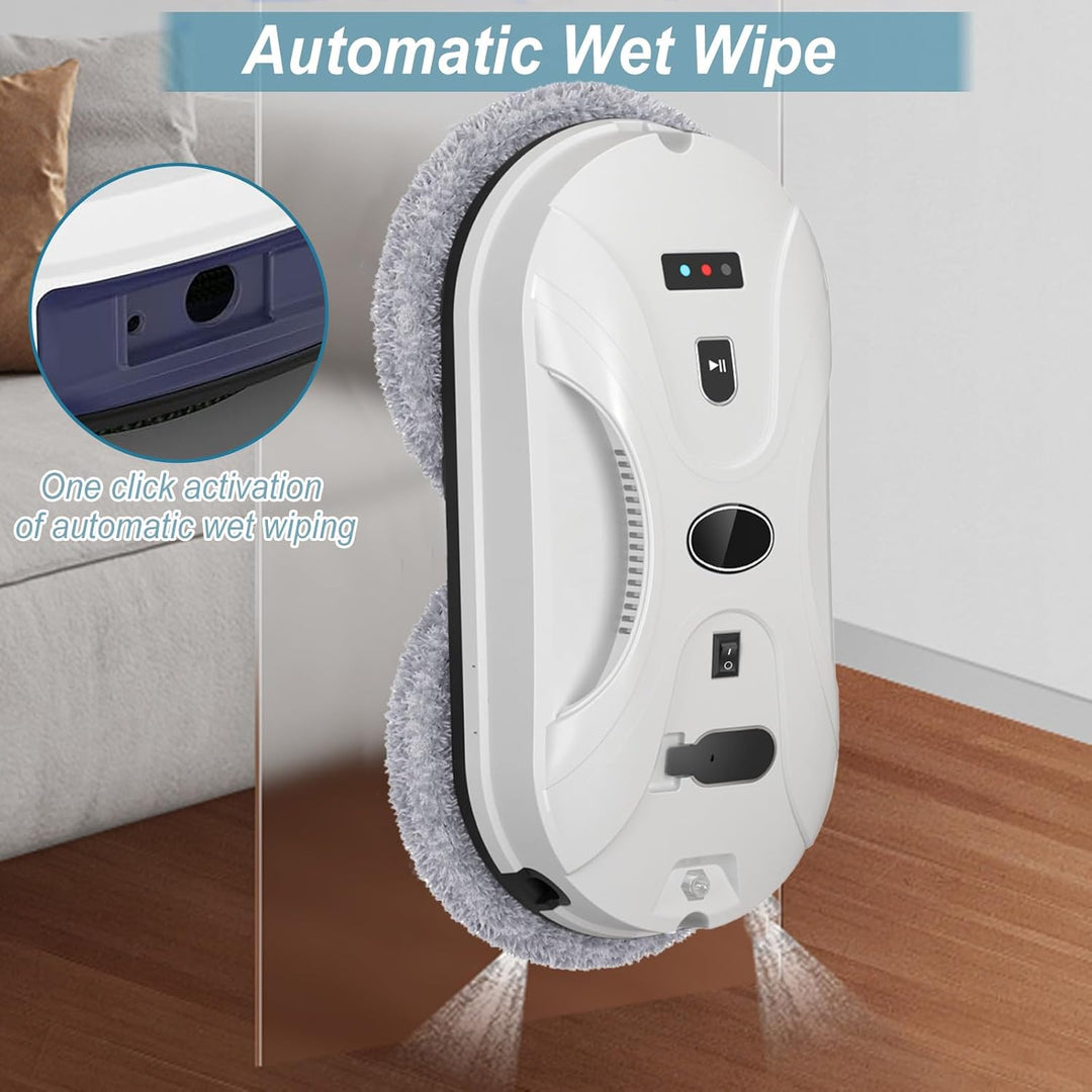 Fensterputzroboter, 5600Pa Automatischer Fensterreiniger mit Fernbedienung und 10 Tüchern, Fensterre