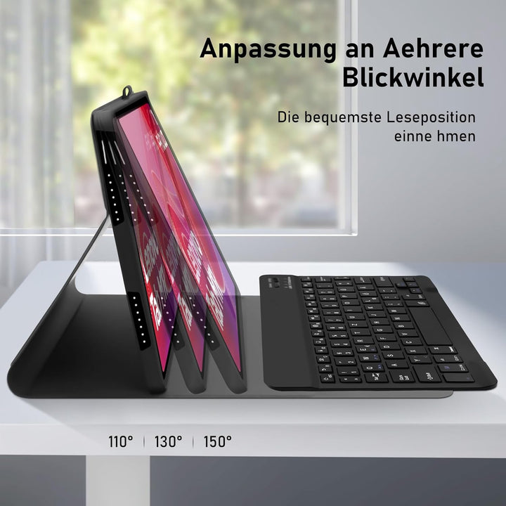 Hülle mit Tastatur für Lenovo Tab M11 (TB330/TB331) 11 Zoll 2024, (Deutsches) Tastatur Hülle für Len