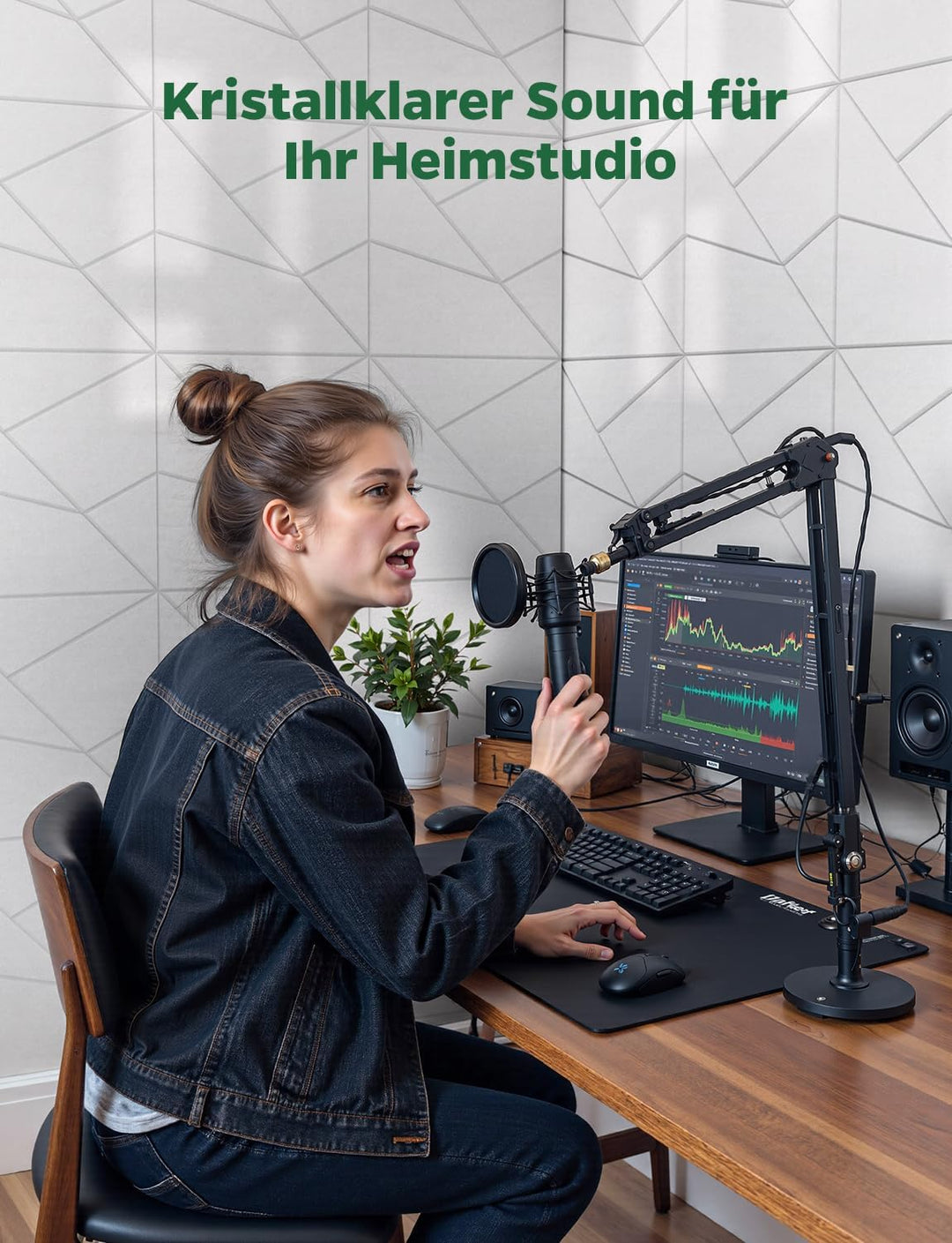 18 Stück Akustikplatten Selbstklebend, Akustik Schallabsorber Panels für Wand & Gaming Zimmer mit Li