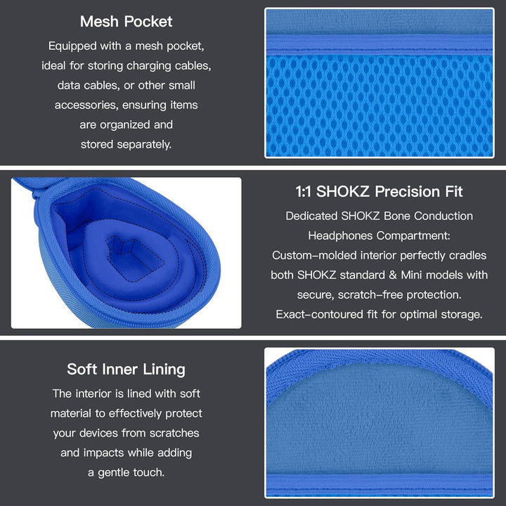 co2CREA für SHOKZ OpenRun Knochenschall Kopfhörer,Schutzhülle Tasche für OpenRun mini/Pro 2 mini/Ope