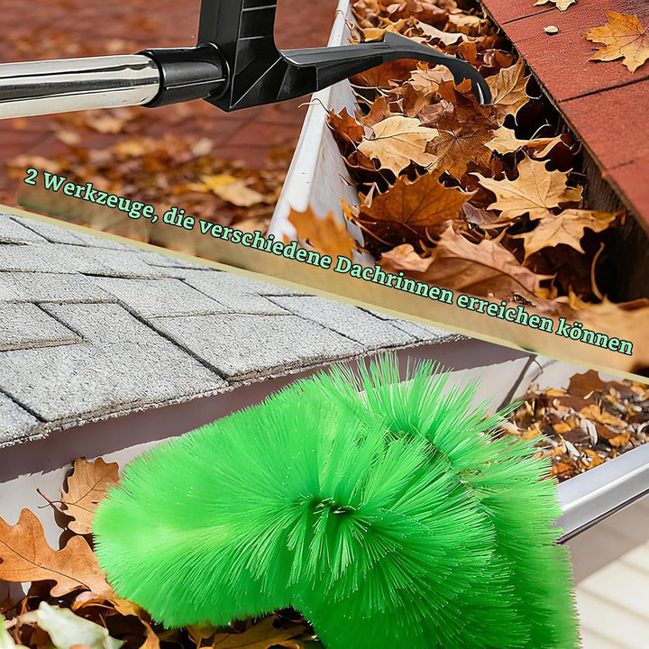 400cm Dachrinnenreiniger Dachrinnenbürste und Reinigungslöffel Schaufel 2 in 1, Regenrinnen Reiniger
