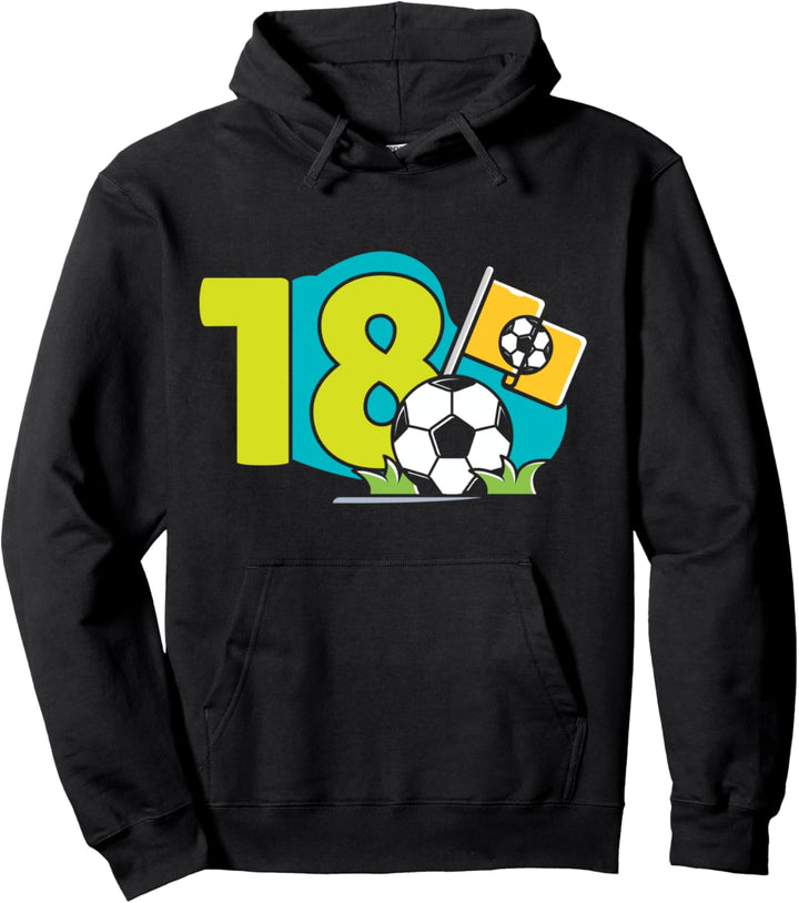 18. Geburtstag 18 Jahre Kindergeburtstag Fussball Geschenk Pullover Hoodie