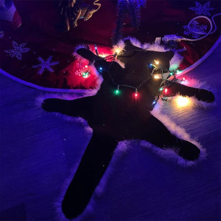 Leuchtender Teppich mit Gebratener Katze. National Lampoon’s Christmas Vacation Inspirierter Dekorat