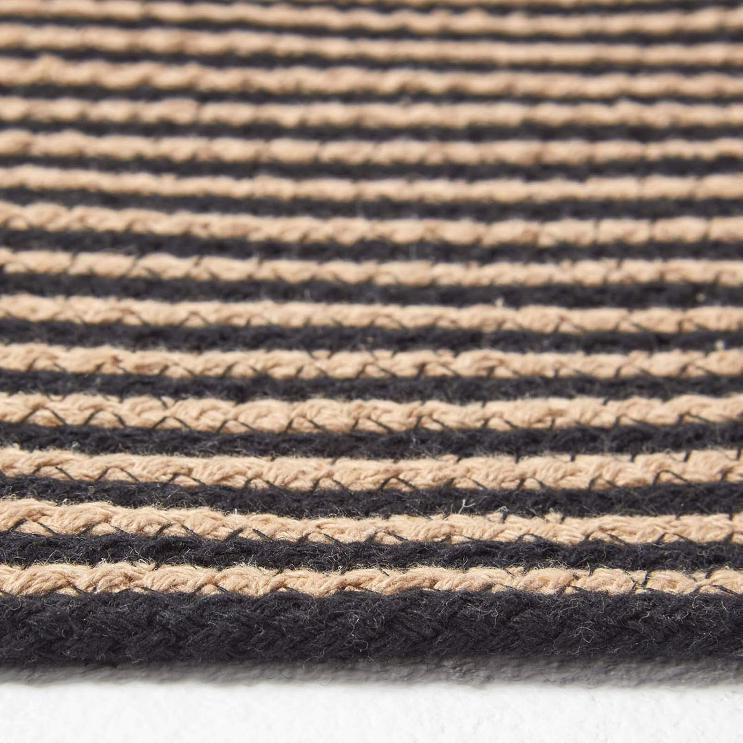 Homescapes runder Teppich, handgeflochtener Baumwollteppich 120 cm im Vintage-Stil mit Spiralemuster